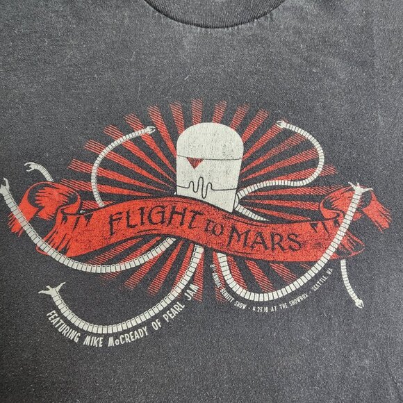Flight to Mars Black Cotton Concert T-shirt, Women's Small - Picture 1 of 9